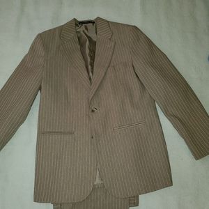 Tan pinstripe suit